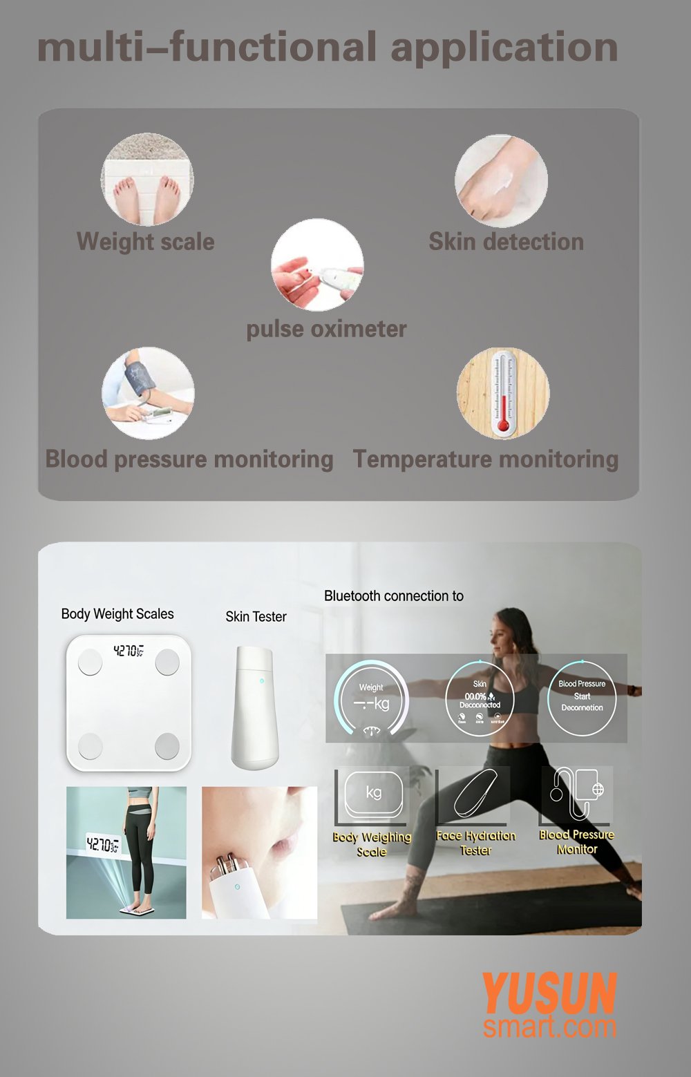 21.5 Inch Smart Magic Mirror with Multi-Functional Health Monitoring: Weight Scale, Skin & Blood Pressure Detection