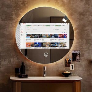 15.6 Inch Round Android Smart Magic Mirror LED Bathroom Mirror YUSUNSMART