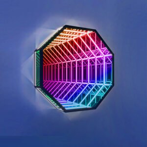 Octagonal RGB Infinity Mirror LED Tunnel Light with 3D Neon Abyss Effect