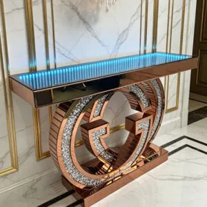 3D Infinity Mirror Console Table, Luxury LED Entryway Table YUSUN SMART