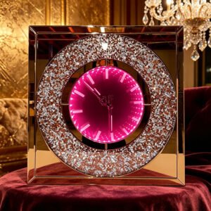 Square Infinity Mirror Clock product specification sheet from YUSUNSMART