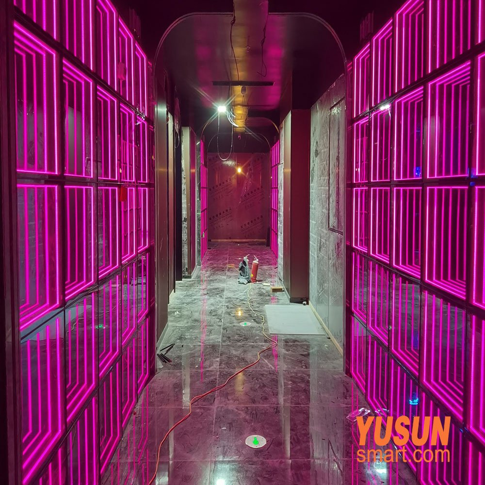 YUSUNSMART infinity mirror LED wall panel for bar corridor