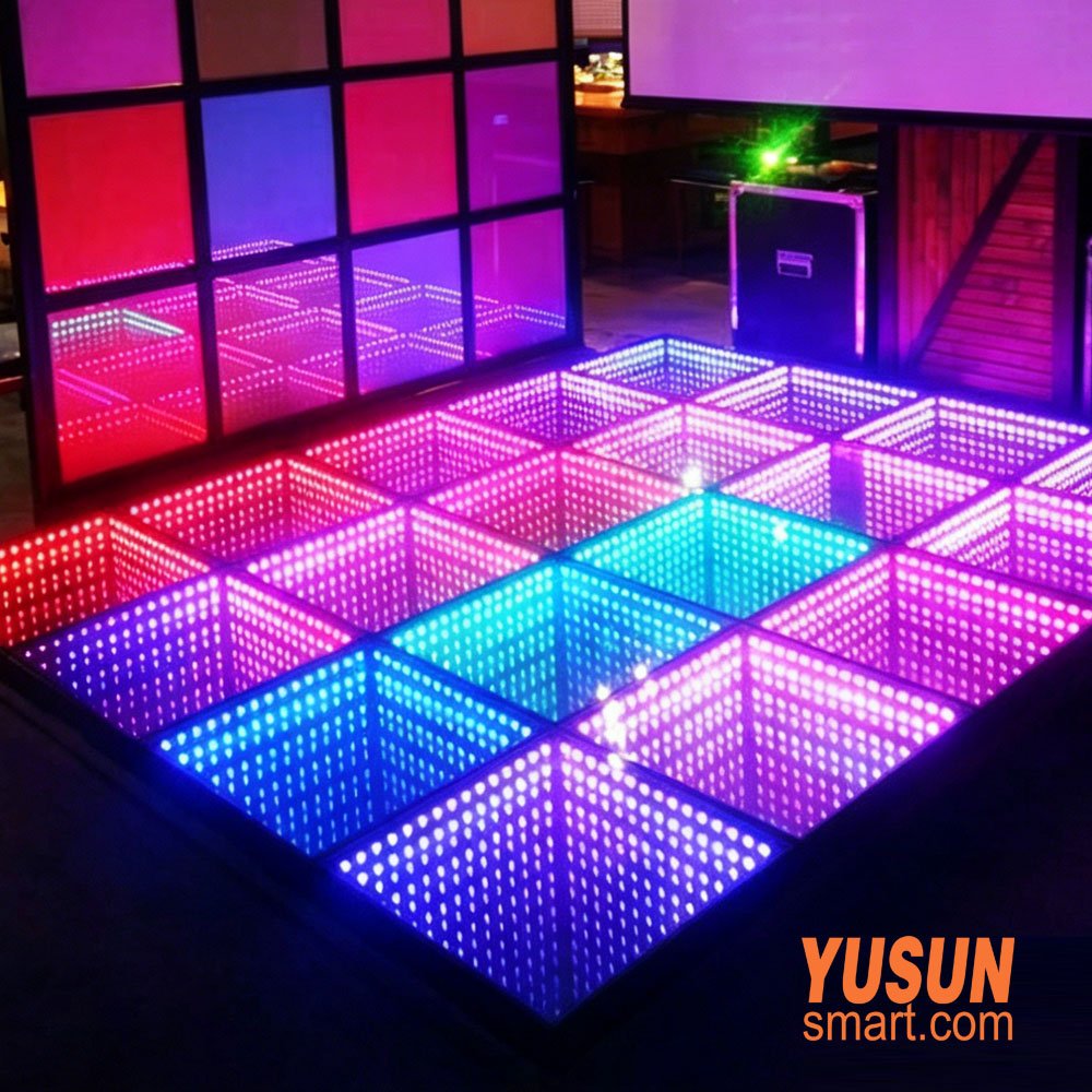 Infinity Mirror Floor Tile 3D LED RGB Dance Floor Light