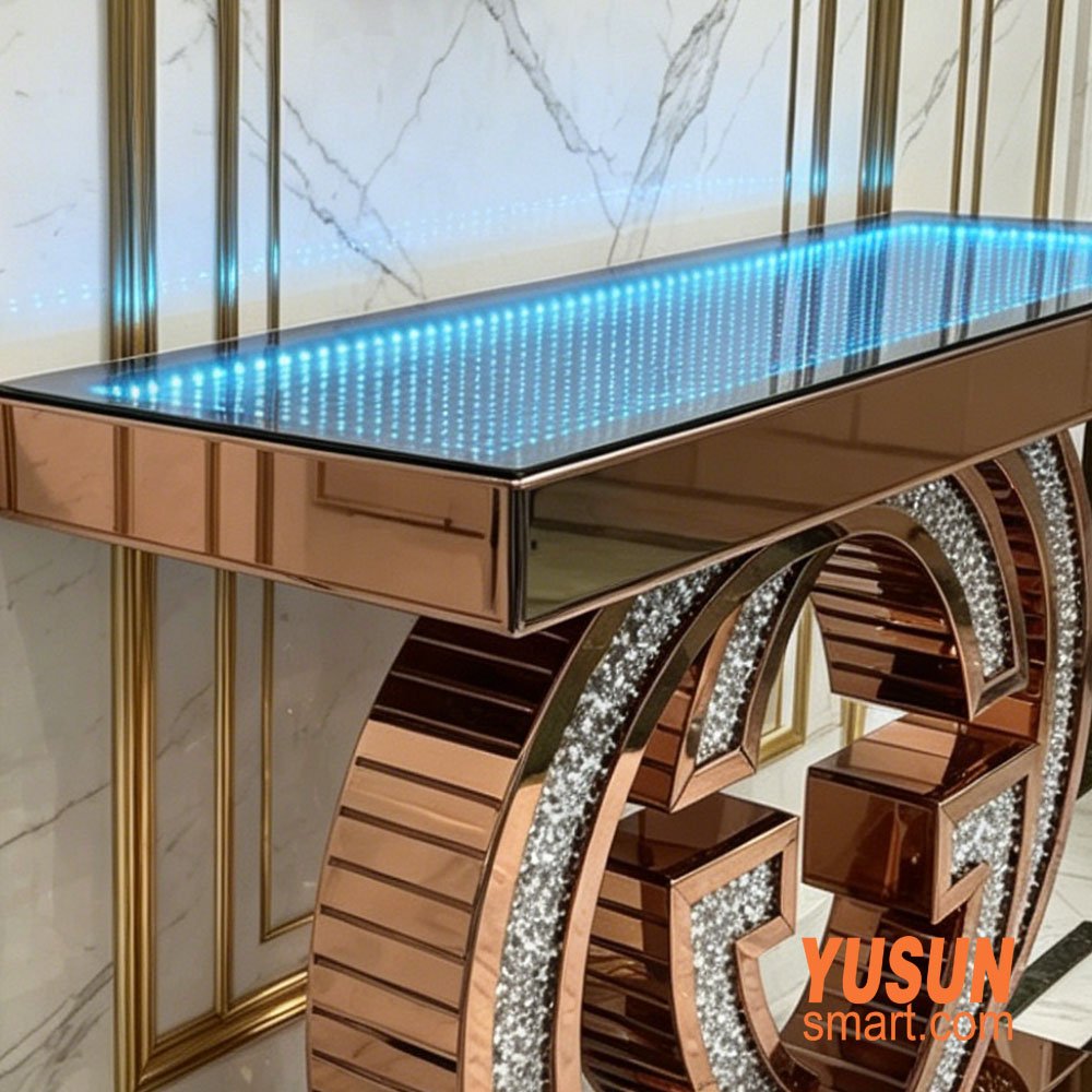 YUSUNSMART Infinity Mirror Console Table Close-up