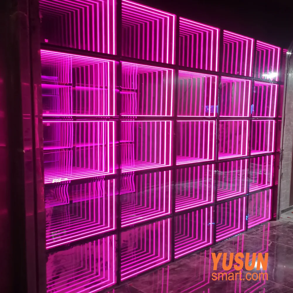 3D Nightclub Wall Panel Infinity Mirror LED Light for KTV Bar Club Esports Hotel YUSUN SMART