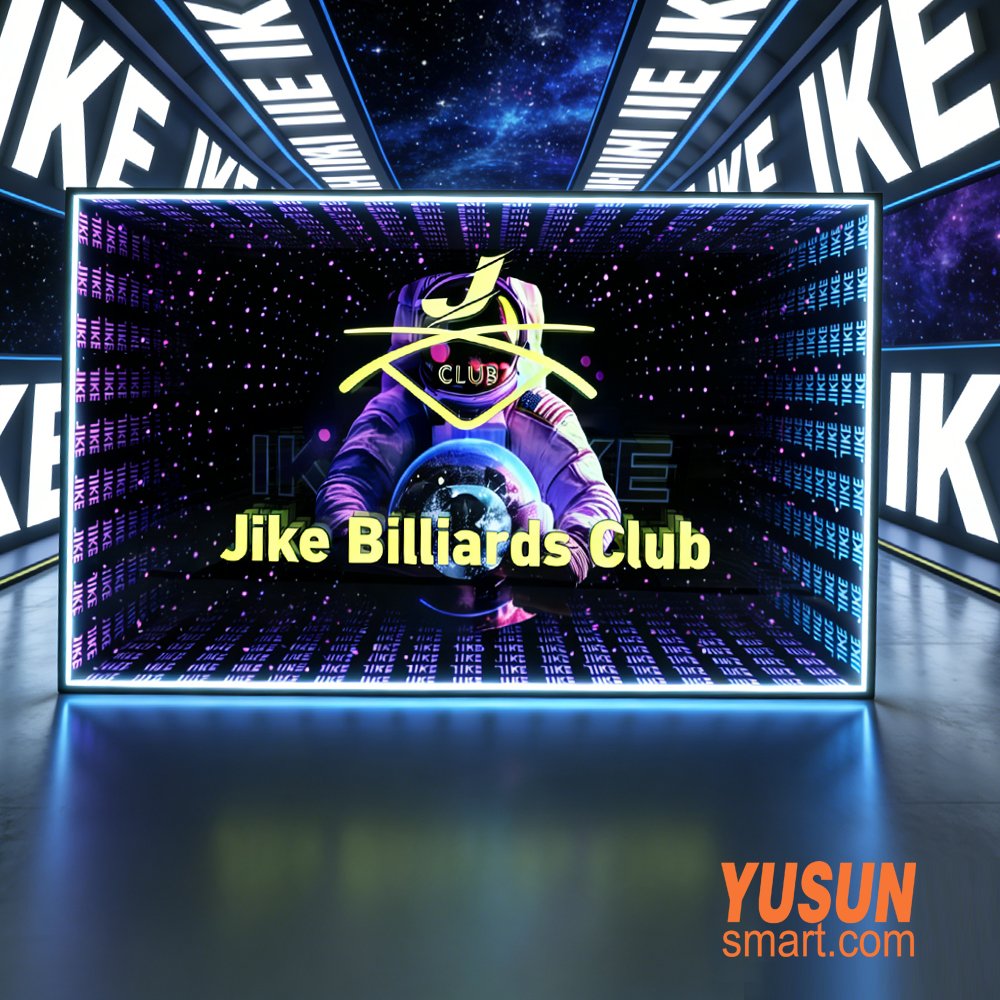 Custom Infinity Mirror Sign 3D LED Logo Light Box for billiards club