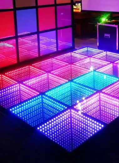 Infinity Mirror Floor Tile YUSUN SMART infinity mirror dance floor with 3D RGB LED lights for events and parties