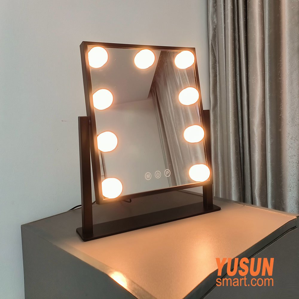 LED Hollywood Makeup Mirror with Warm Light - 3-Color Dimmable Lighting YUSUNSMART