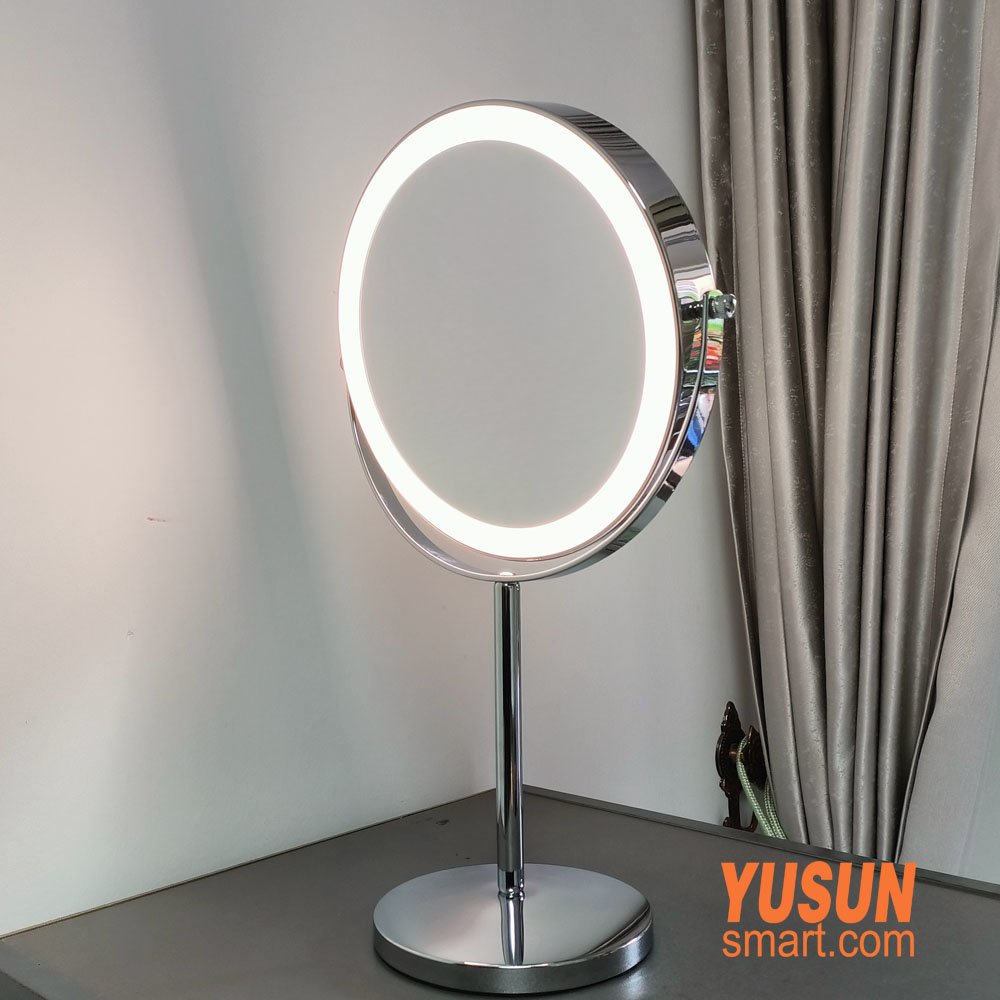 Double Sided LED Makeup Mirror with Lights - Bright LED Light, 1X/10X Magnification YUSUNSMART