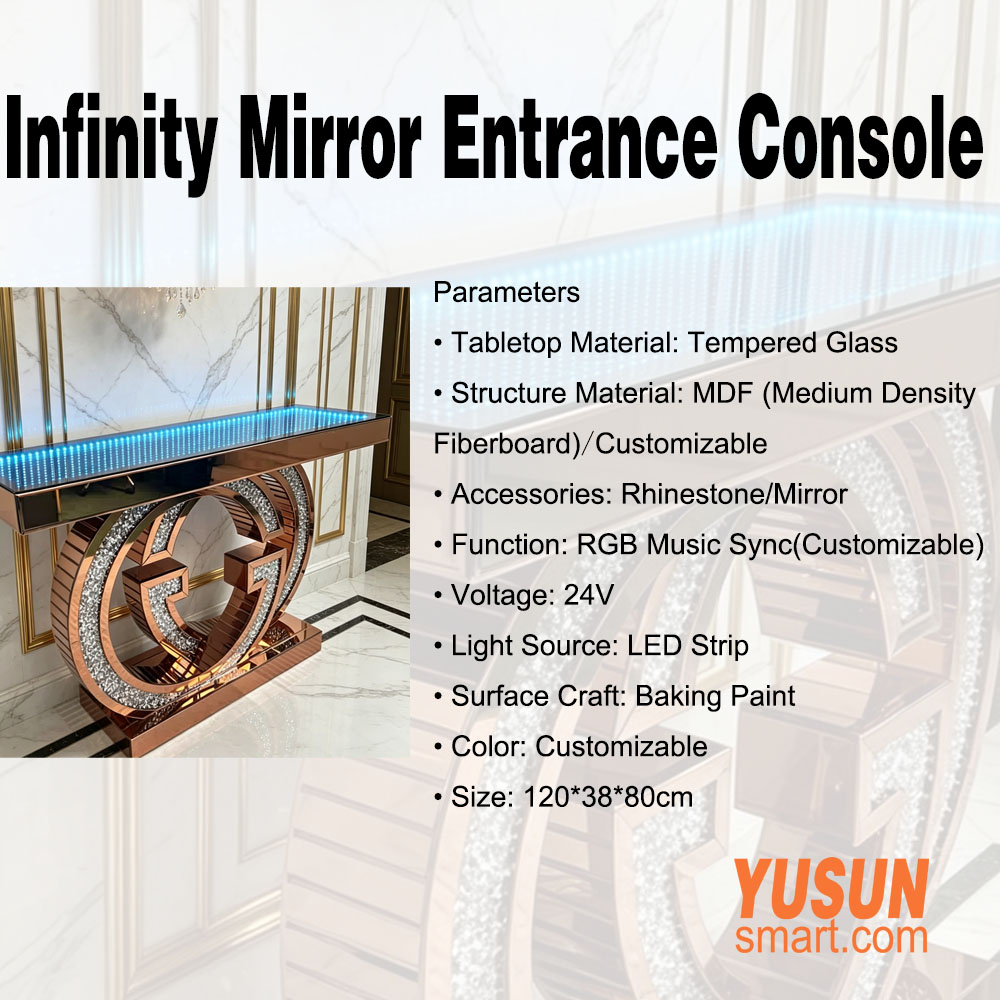 YUSUN SMART Infinity Mirror Console Table Parameter Sheet Infinity Mirror Console Table YUSUN SMART