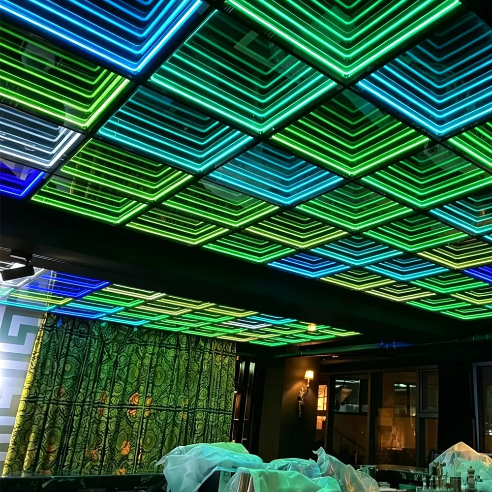 RGB Infinity Mirror Ceiling Panels in KTV