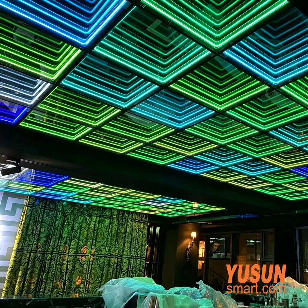 Infinity Mirror Ceiling Panels - KTV Application RGB Infinity Mirror Ceiling Panels in KTV