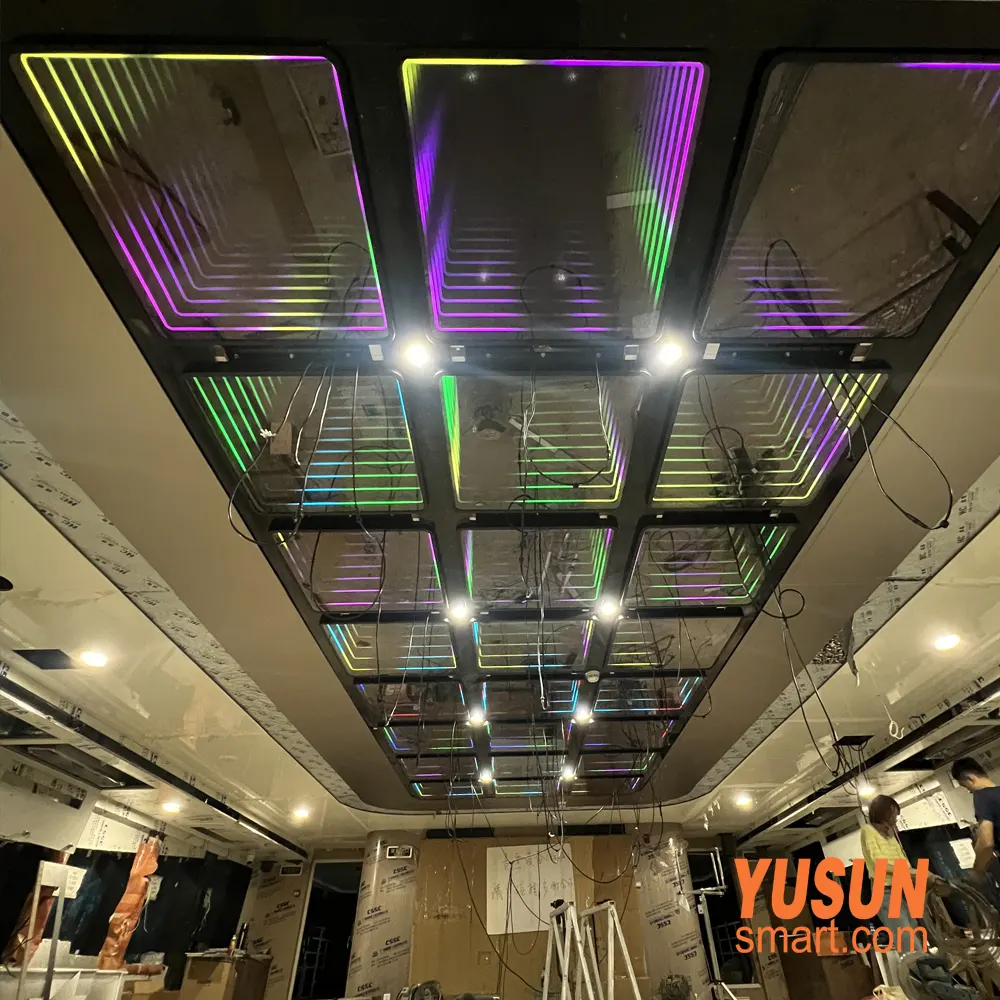 Infinity Mirror Ceiling Panels - Installation Process Custom Infinity Mirror Ceiling Panels Under Installation