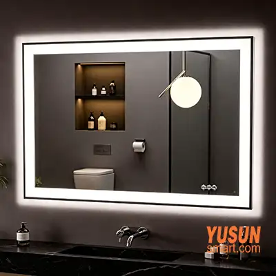Dark Tone Minimalist Backlit LED Mirror | Luxury Urban Boutique Hotel Bathroom Smart Mirror