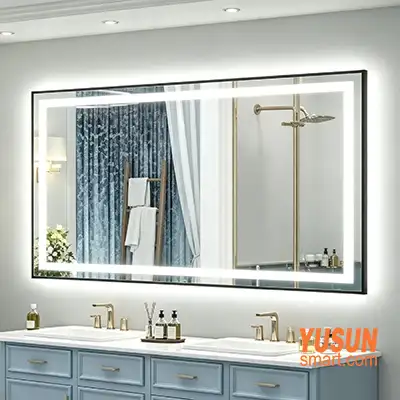 Classic American Luxury Double Vanity LED Mirror | Boutique Hotel Suite Decor Smart Mirror