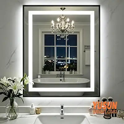 Classic British Luxury Framed LED Mirror | Vintage Boutique Hotel Master Bathroom Smart Mirror