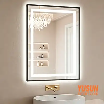 Black Frame LED Mirror | Luxury Boutique Hotel Vanity Mirror