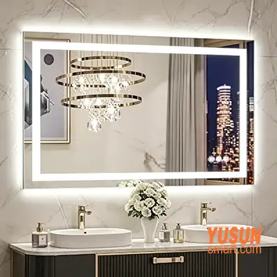 Double Sink LED Vanity Mirror | High-Rise Luxury Hotel Mirror
