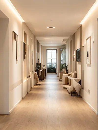 Apartment hallway decorative LED wall mirror