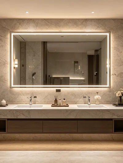 Villa bathroom anti-fog LED vanity mirror