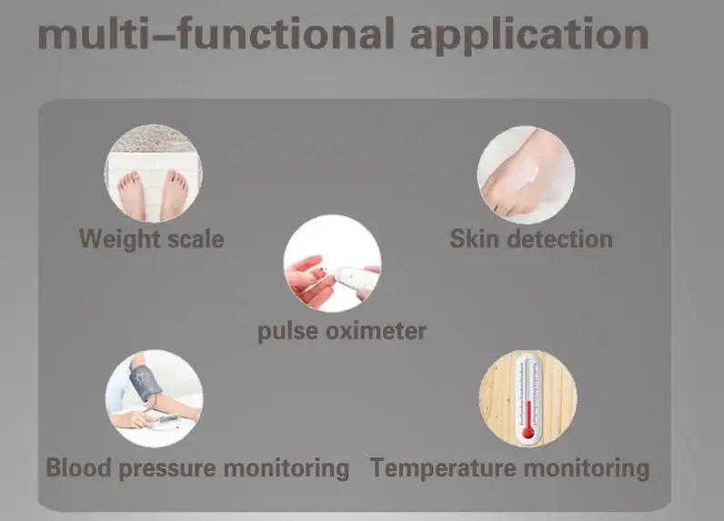 YUSUN SMART multi‑functional health application for smart mirror, weight scale, skin detection, blood pressure, oximeter and temperature monitoring