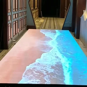 Commercial radar interactive LED floor tile screen real‑site demo from YUSUN SMART manufacturer