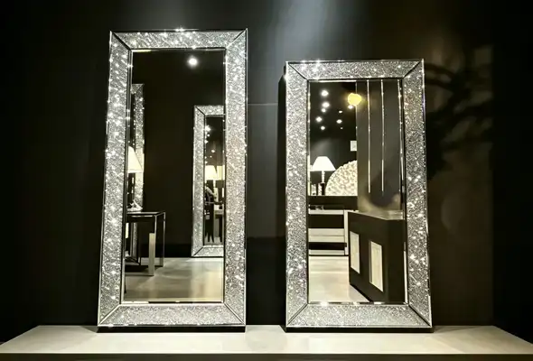 OEM Crushed Crystal LED Full Length Mirror US Cross-border Project