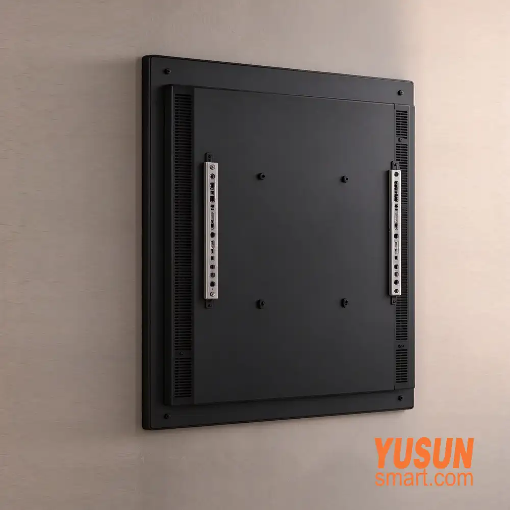 Back view of YUSUN SMART smart beauty mirror, metal rear housing for wall mounting and commercial custom projects