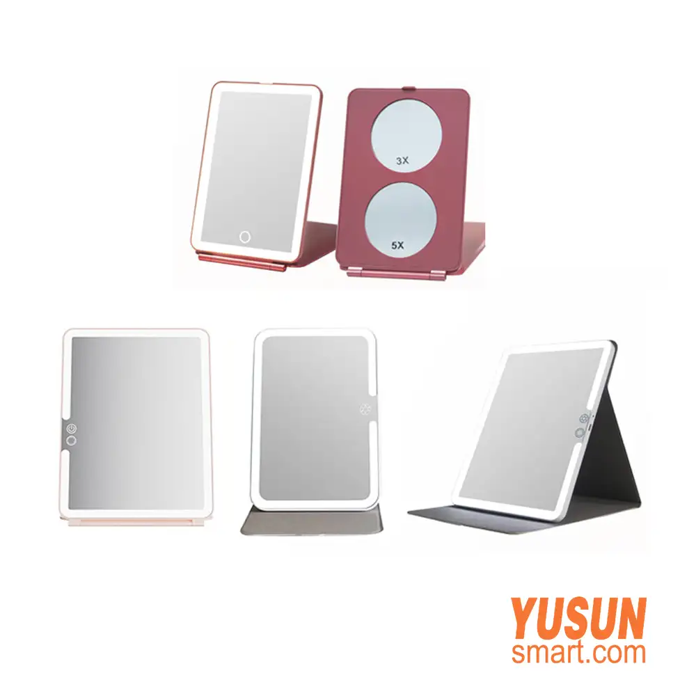 Portable LED Travel Makeup Mirror multi‑color multi‑style variants wholesale OEM ODM YUSUN SMART Portable LED Travel Makeup Mirror multi‑color multi‑style variants wholesale OEM ODM YUSUN SMART