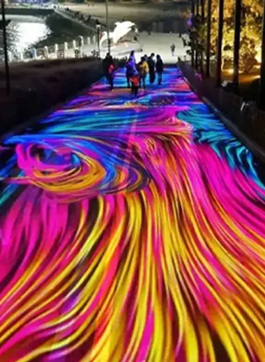 Interactive floor LED display with external radar sensor, P3.91 interactive LED dance floor screen for event and commercial exhibition